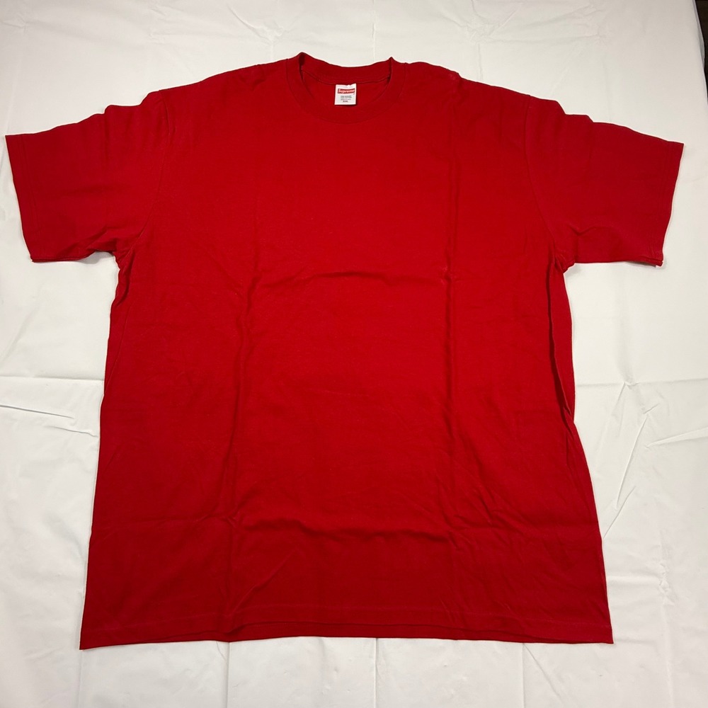 Supreme Blank T-Shirt Mens XXL Red Short Sleeve Cotton Made in USA Tee